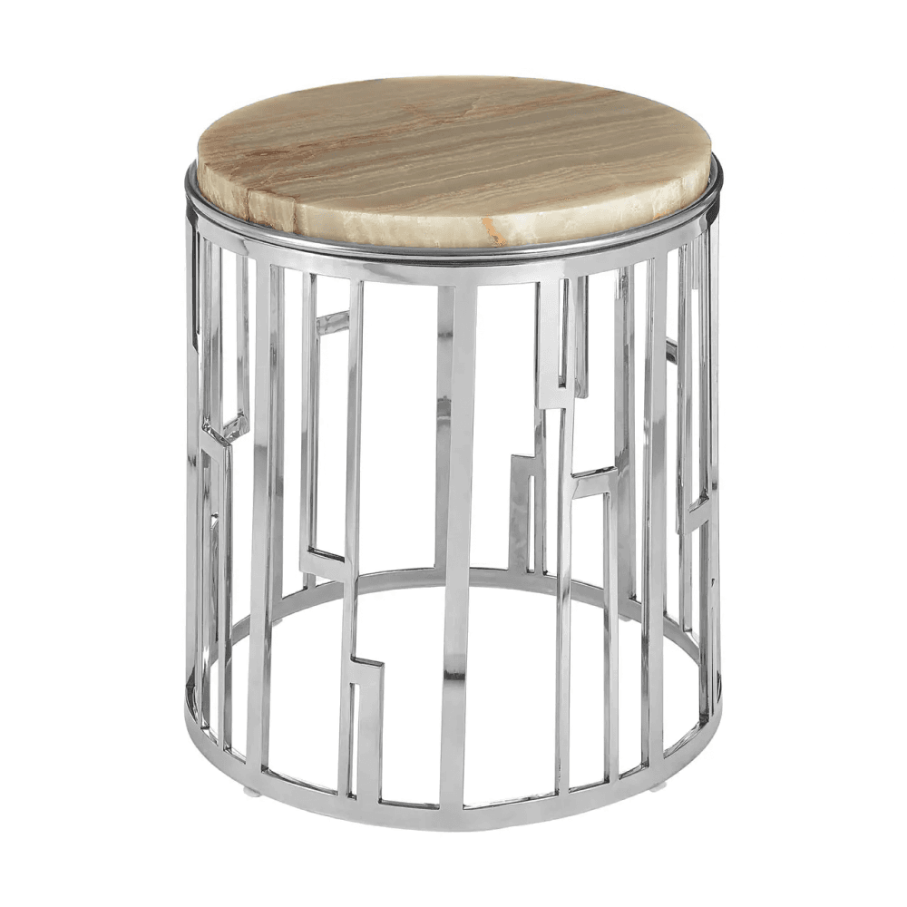 Sterling Onyx Stone Side Table