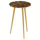 Sterling Round / Brass Finish Legs Side Table