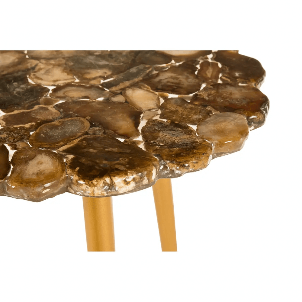 Sterling Round / Brass Finish Legs Side Table