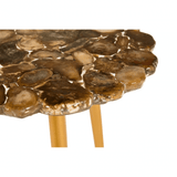 Sterling Round / Brass Finish Legs Side Table