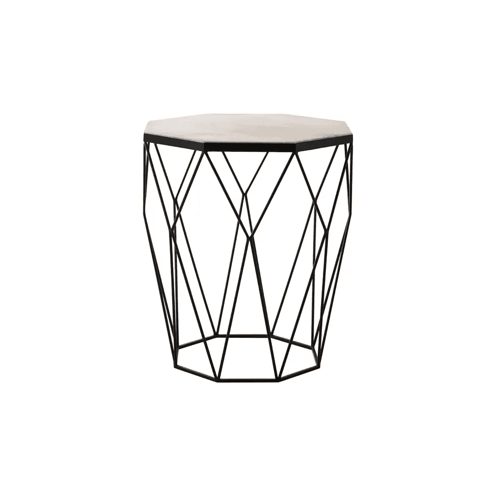 Serenza Octagon Matte Black Side Table
