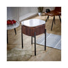 Opal Mango Wood Bedside Table With Marble Top & Metal Legs