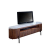 Opal Mango Wood Large Tv Stand With Marble Top & Metal Legs