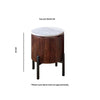 Opal Mango Wood Side Table With Marble Top & Metal Legs