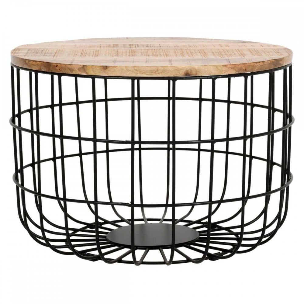Surrey Solid Wood & Metal Wire Coffee Table