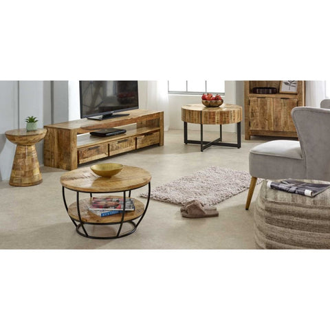 Surrey Solid Wood Coffee Table With Metal Legs