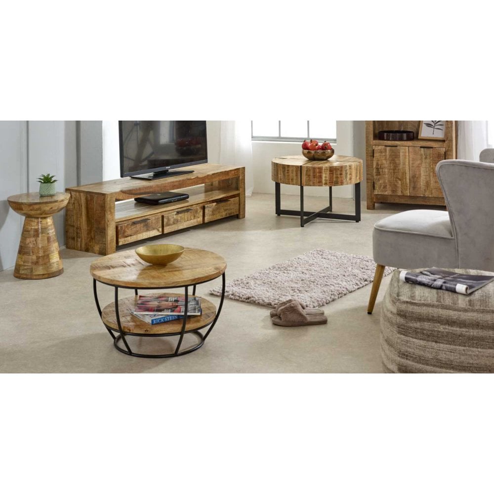 Surrey Solid Wood Coffee Table With Metal Legs