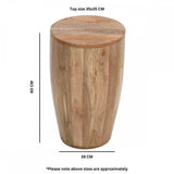 Surrey Solid Wood Drum Side Table