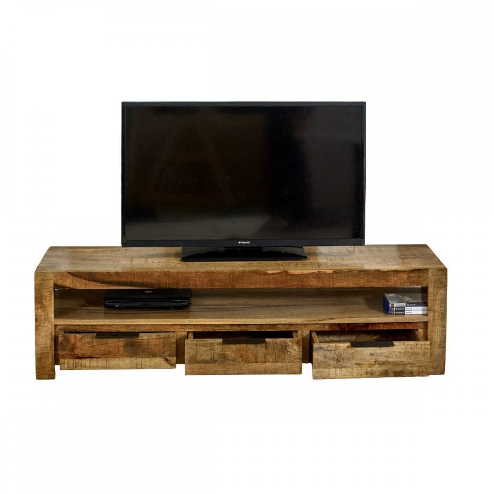Surrey Solid Wood Large Tvc With 3 Drawers