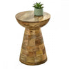 Surrey Solid Wood Round Side Table Mushroom Style