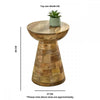 Surrey Solid Wood Round Side Table Mushroom Style
