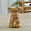 Surrey Solid Wood Round Side Table Mushroom Style