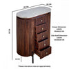 Opal Mango Wood Wide Chest Of Drawers With Marble Top & Metal Legs