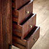 Opal Mango Wood Wide Chest Of Drawers With Marble Top & Metal Legs