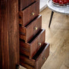 Opal Mango Wood Wide Chest Of Drawers With Marble Top & Metal Legs