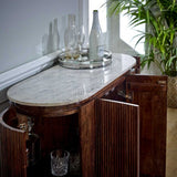 Opal Solid Wood Sideboard/drinks Cabinet With Marble Top & Metal Legs