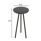 Opal Side Table With Black Marble Top & Metal Legs