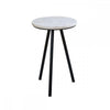 Opal Side Table With White Marble Top & Metal Legs