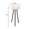 Opal Side Table With White Marble Top & Metal Legs