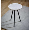Opal Side Table With White Marble Top & Metal Legs