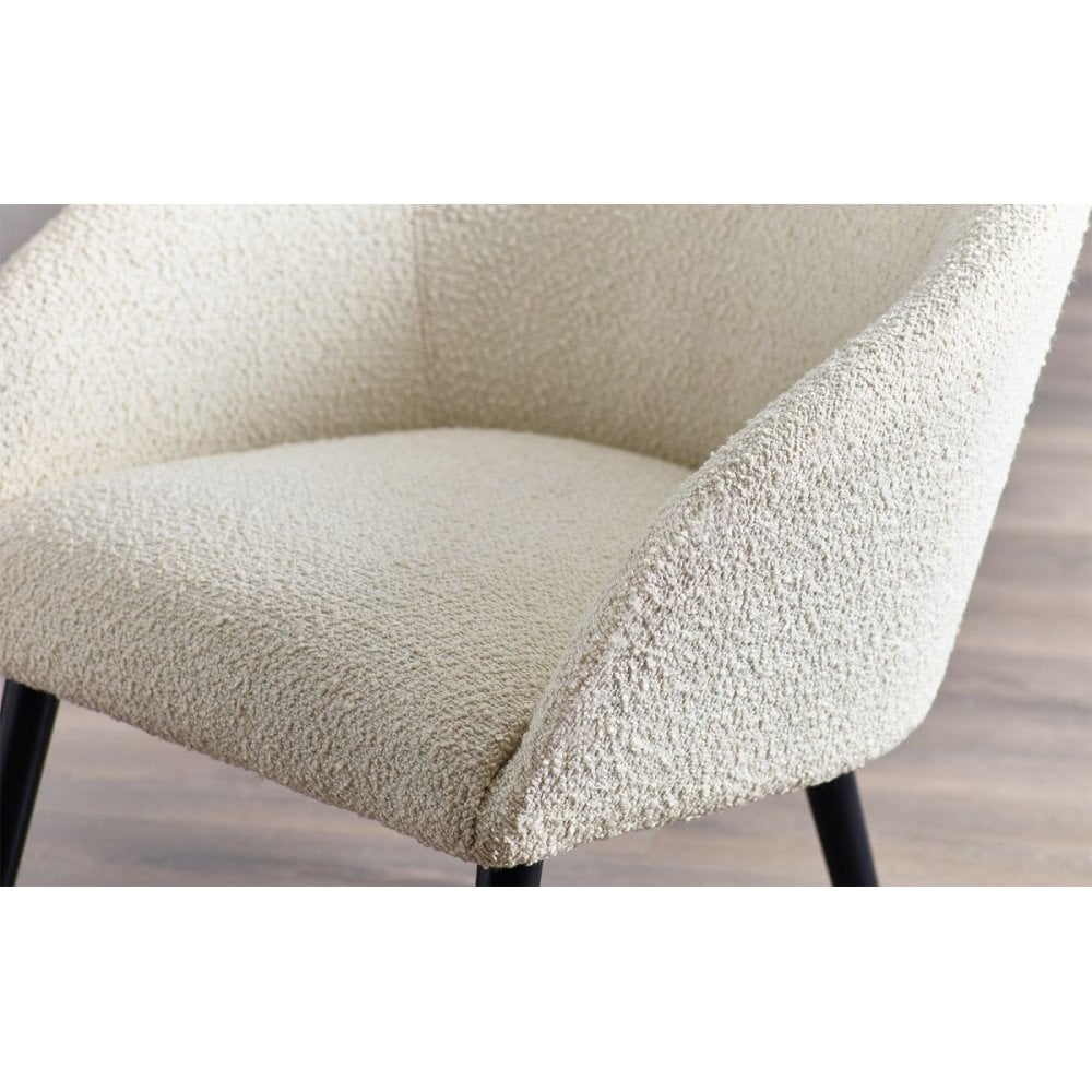 Amari Boucle Accent Chair - Ivory