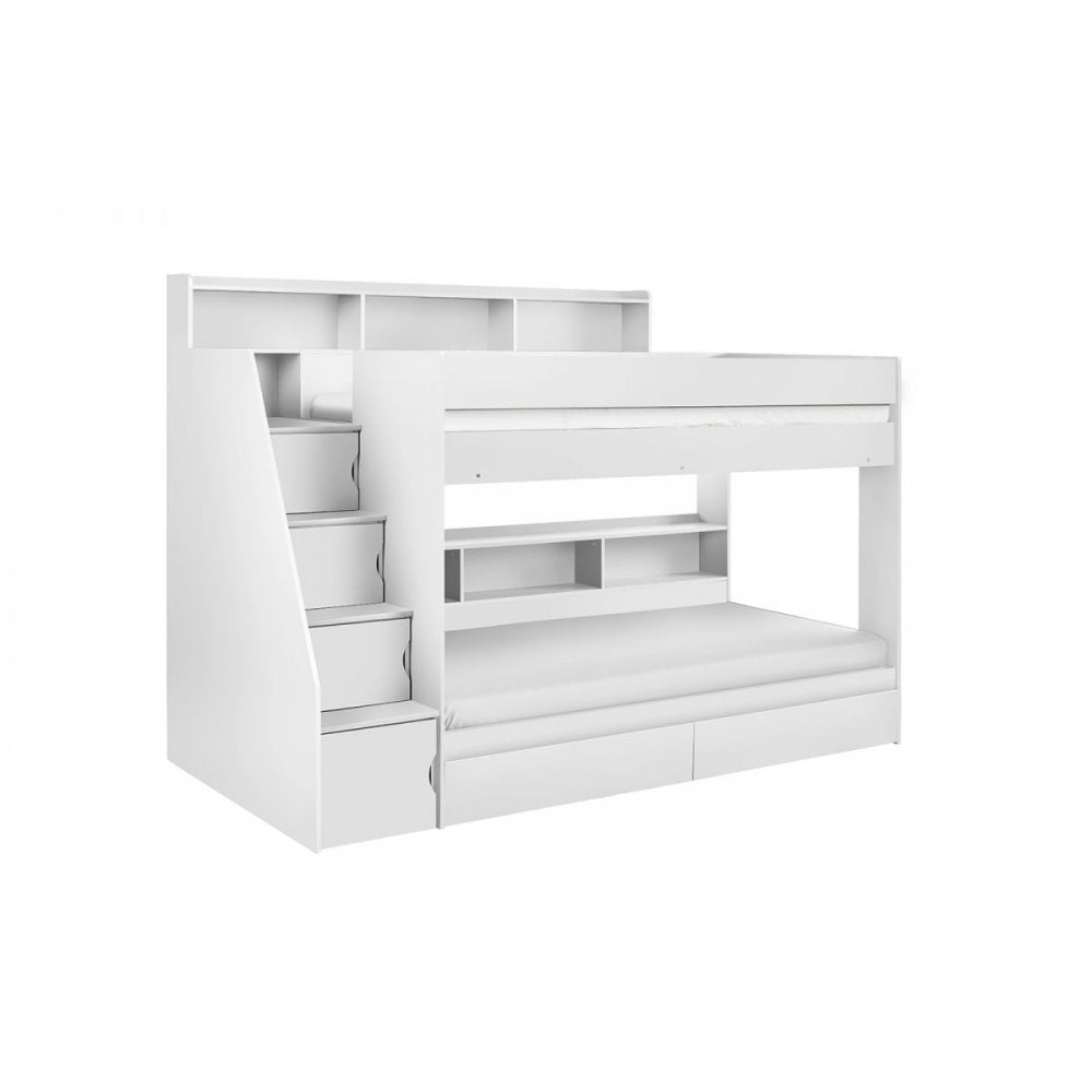 Camelot Staircase Bunk All White