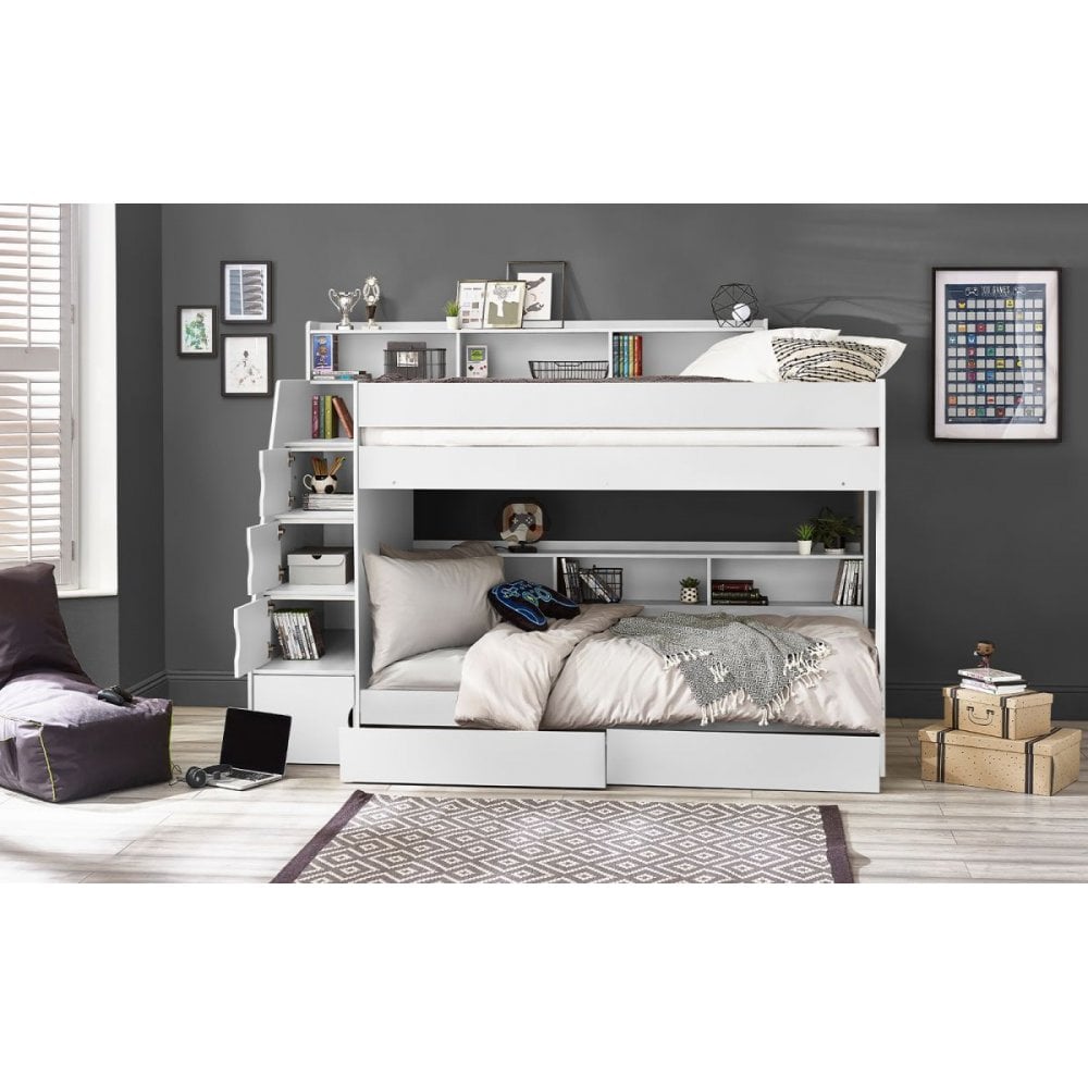 Camelot Staircase Bunk All White