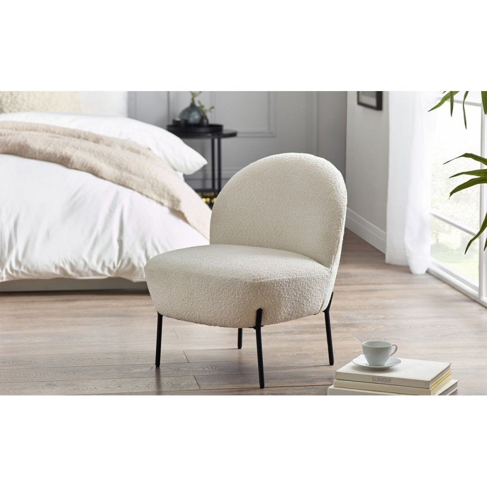 Lulu Boucle Accent Chair - Ivory