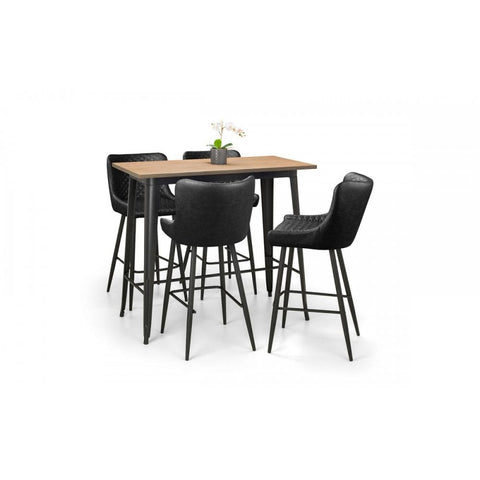 Luxe Faux Leather Barstool - Black