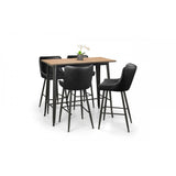 Luxe Faux Leather Barstool - Black
