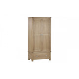Memphis Limed Oak 2 Door 1 Drawer Wardrobe