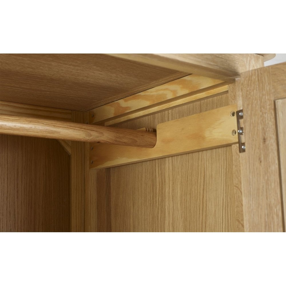 Memphis Limed Oak 2 Door 1 Drawer Wardrobe