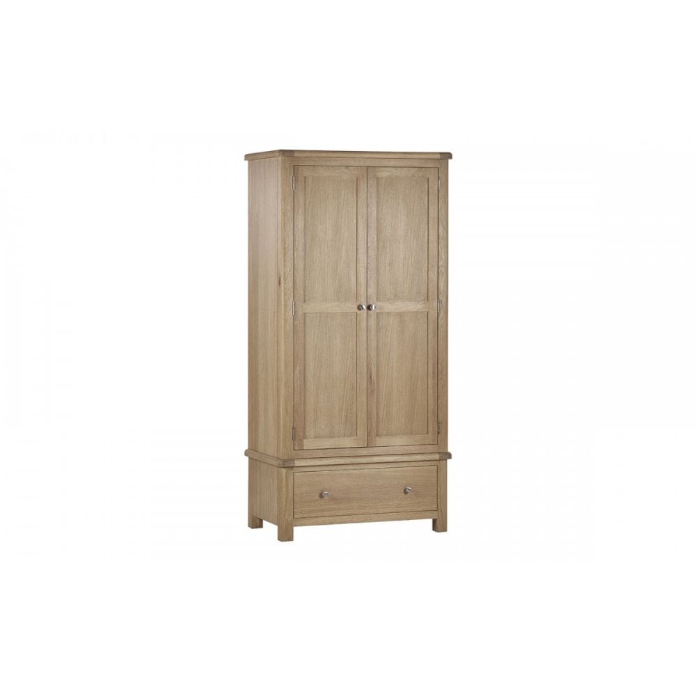 Memphis Limed Oak 2 Door 1 Drawer Wardrobe