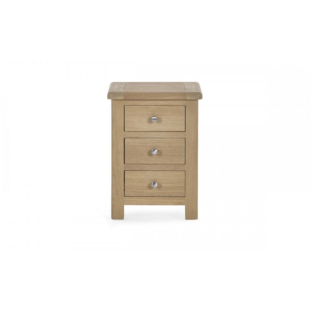 Memphis Limed Oak 3 Drawer Bedside
