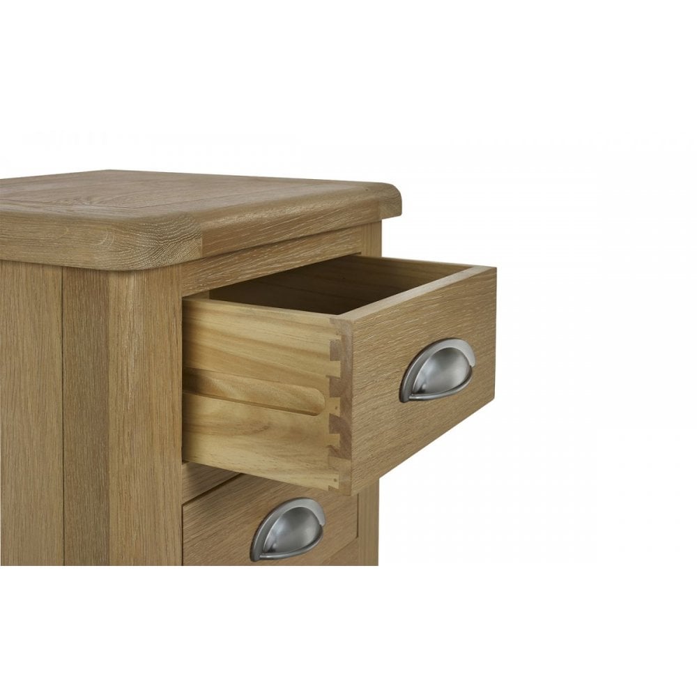 Memphis Limed Oak 3 Drawer Bedside