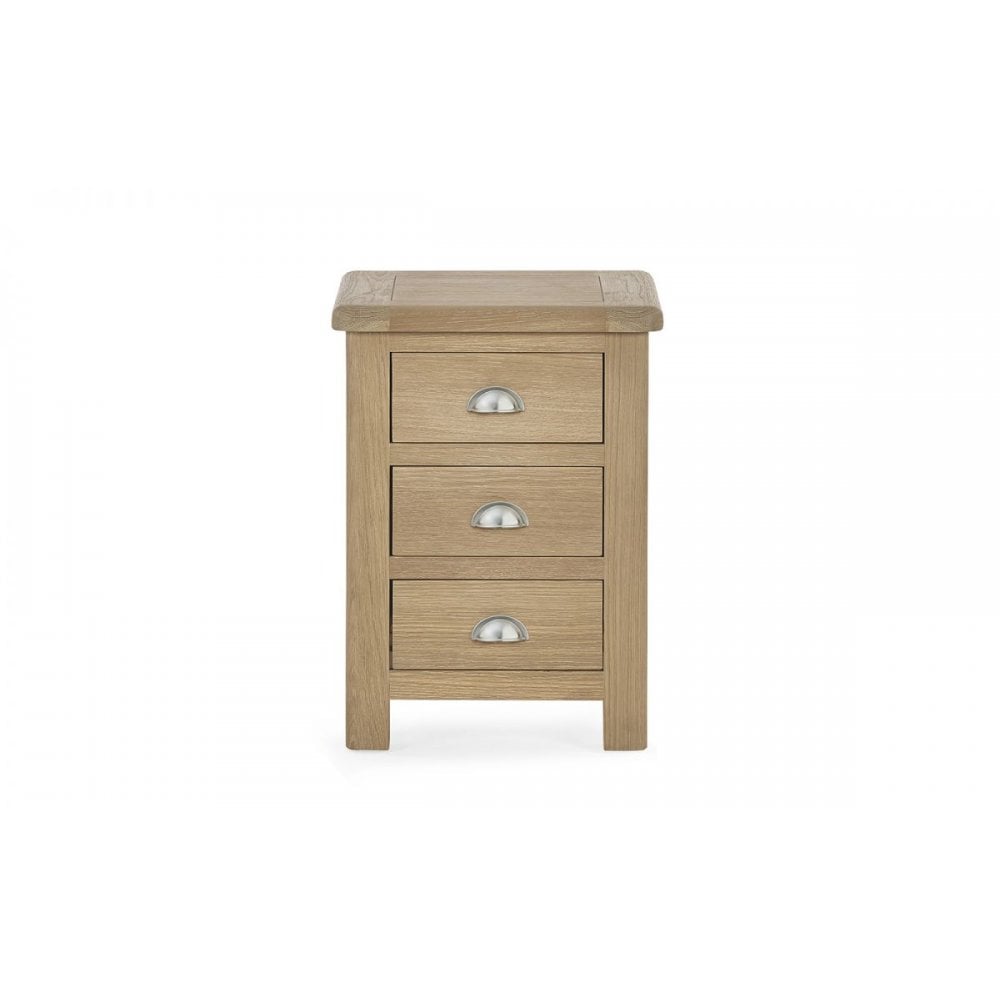 Memphis Limed Oak 3 Drawer Bedside