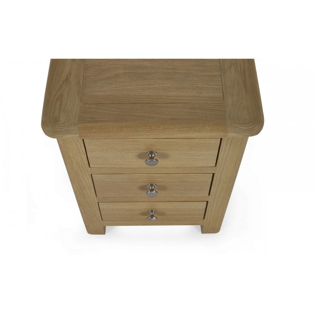 Memphis Limed Oak 3 Drawer Bedside