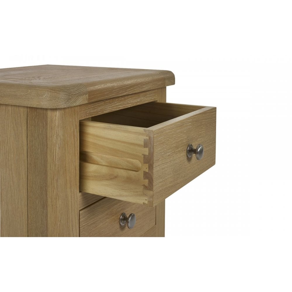 Memphis Limed Oak 3 Drawer Bedside