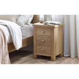 Memphis Limed Oak 3 Drawer Bedside