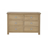 Memphis Limed Oak 6 Drawer Wide Chest
