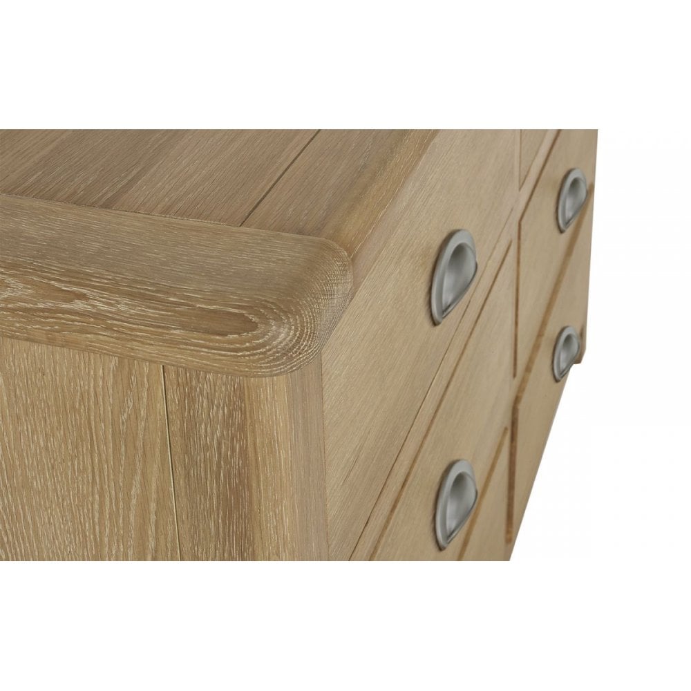 Memphis Limed Oak 6 Drawer Wide Chest