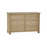 Memphis Limed Oak 6 Drawer Wide Chest