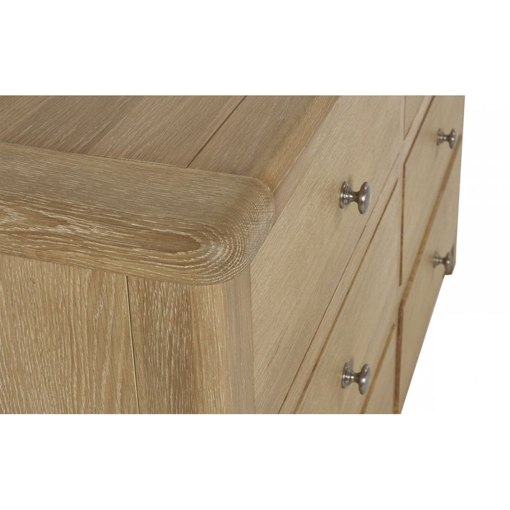 Memphis Limed Oak 6 Drawer Wide Chest