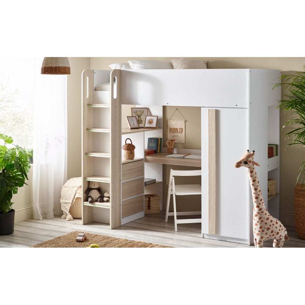 Ocean Highsleeper Pale Wood & White