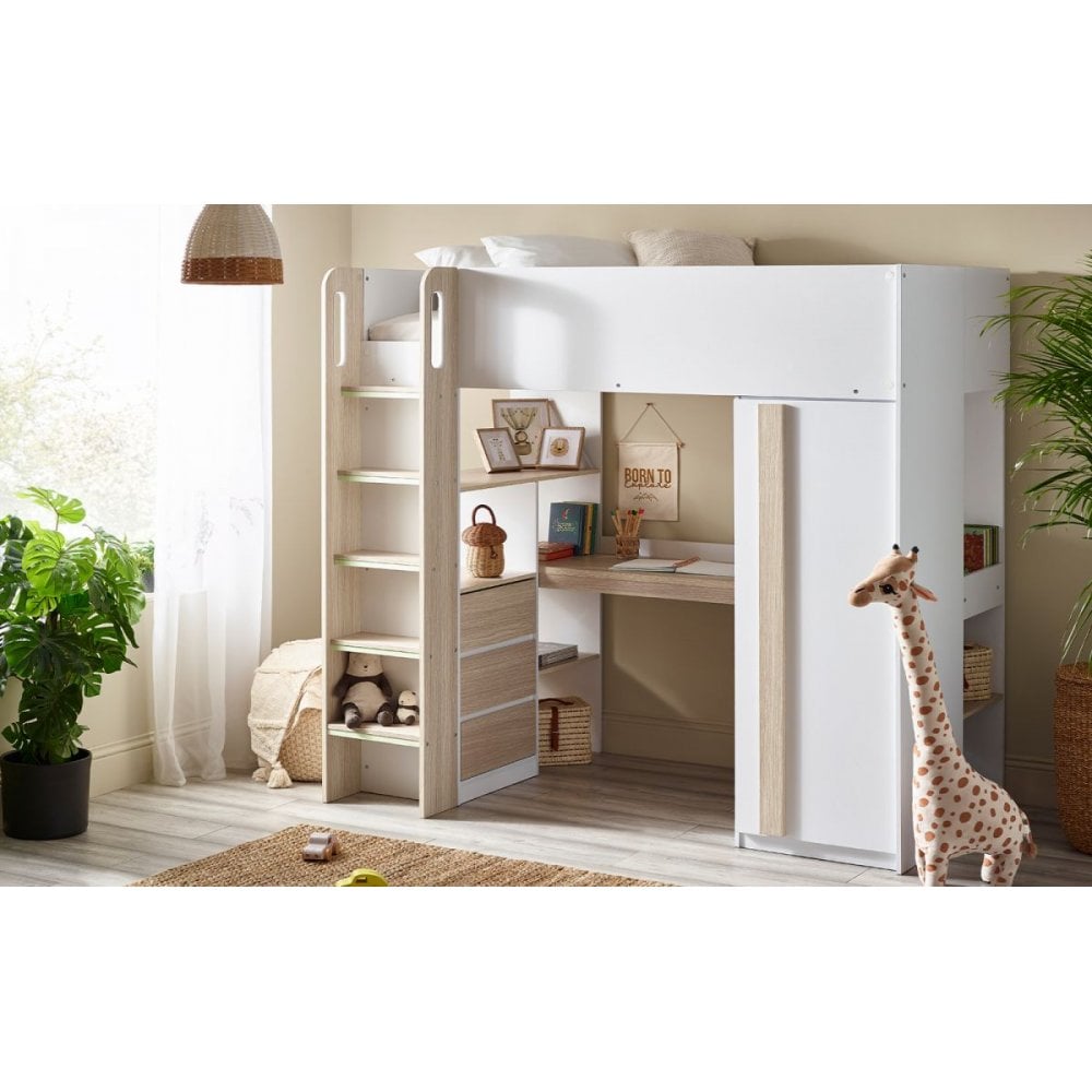 Ocean Highsleeper Pale Wood & White