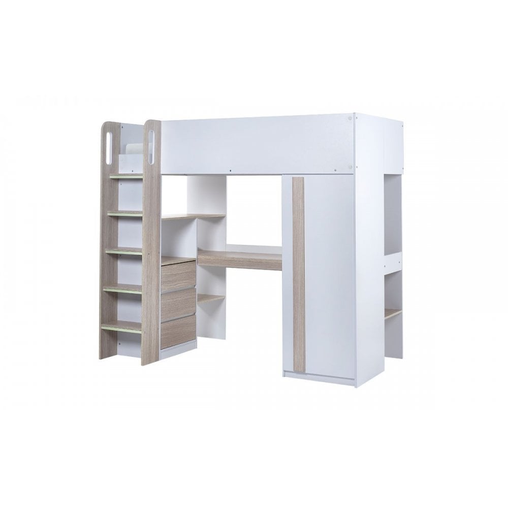 Ocean Highsleeper Pale Wood & White