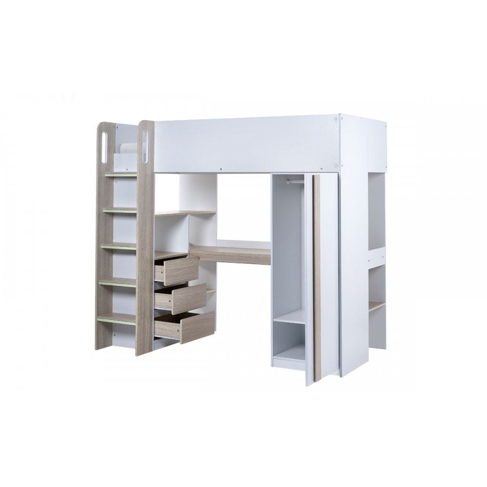 Ocean Highsleeper Pale Wood & White