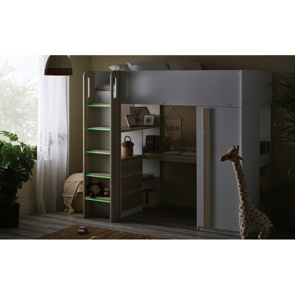 Ocean Highsleeper Pale Wood & White