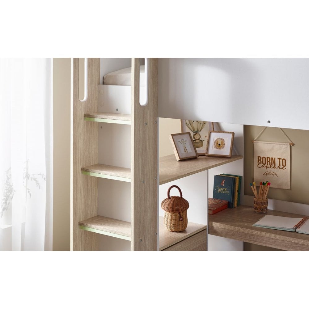 Ocean Highsleeper Pale Wood & White