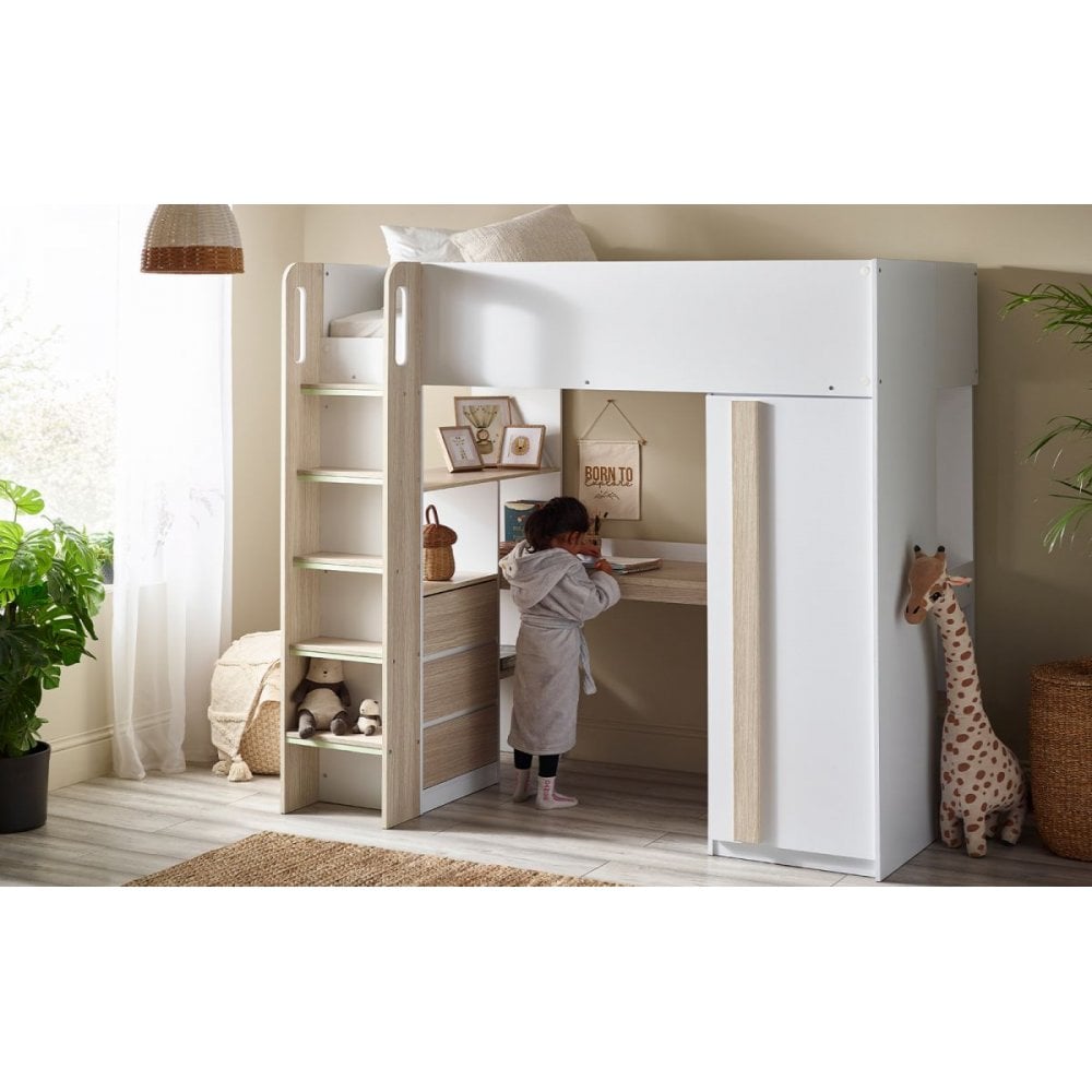 Ocean Highsleeper Pale Wood & White